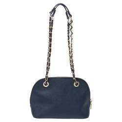 Pre Owned Dkny Blue Leather Camille Chain Shoulder Bag