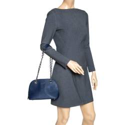 Pre Owned Dkny Blue Leather Camille Chain Shoulder Bag