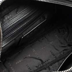 Pre Owned DKNY Black Leather and Mesh Camera Crossbody Bag