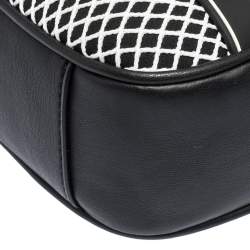 Pre Owned DKNY Black Leather and Mesh Camera Crossbody Bag