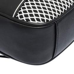Pre Owned DKNY Black Leather and Mesh Camera Crossbody Bag