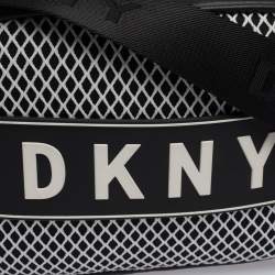 Pre Owned DKNY Black Leather and Mesh Camera Crossbody Bag