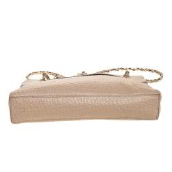 مملوكة مسبقًا DKNY Nude Beige Leather Lock Chain Shoulder Bag