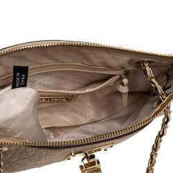 مملوكة مسبقًا DKNY Nude Beige Leather Lock Chain Shoulder Bag
