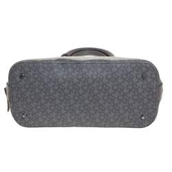 Pre Owned DKNY Grey Signature Coated Canvas Dome Satchel