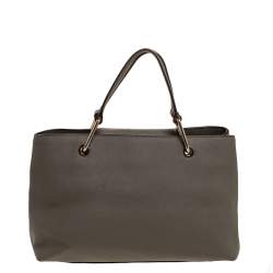 Pre Owned DKNY Grey Leather Satchel