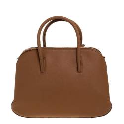 Pre Owned حقيبة دي كيه إن واي ساتشيل سحاب مزدوج جلد بني