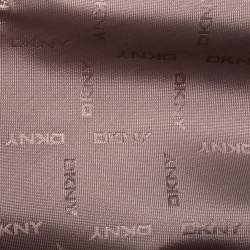 Pre Owned حقيبة دي كيه إن واي ساتشيل سحاب مزدوج جلد بني