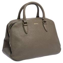 Pre Owned حقيبة دي كيه إن واي ساتشيل سحاب مزدوج جلد كاكي