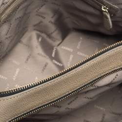 Pre Owned حقيبة دي كيه إن واي ساتشيل سحاب مزدوج جلد كاكي