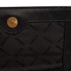 Pre Owned Dkny Black Leather Flap Crossbody Bag