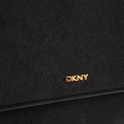 Pre Owned Dkny Black Leather Flap Crossbody Bag