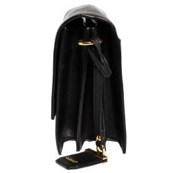 Pre Owned Dkny Black Leather Flap Crossbody Bag