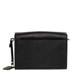 Pre Owned Dkny Black Leather Flap Crossbody Bag