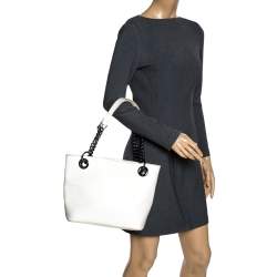 Dkny White Patent Leather Chain Tote