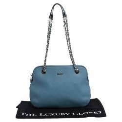 Pre Owned Dkny Blue Leather Camille Dome Shoulder Bag