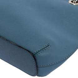 Pre Owned Dkny Blue Leather Camille Dome Shoulder Bag