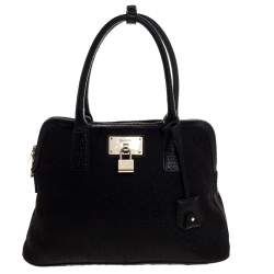 Pre Owned DKNY Black Canvas and Leather Satchel
