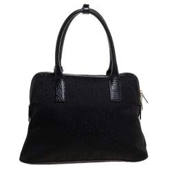 Pre Owned DKNY Black Canvas and Leather Satchel