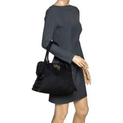 Pre Owned DKNY Black Canvas and Leather Satchel