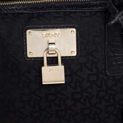 Pre Owned DKNY Black Canvas and Leather Satchel