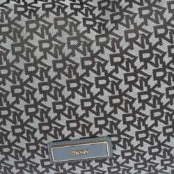 Pre Owned Dkny Grey Signature Canvas and Patent Leather Hobo