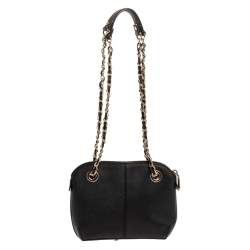 مملوكة مسبقًا حقيبة كتف دي كيه إن واي "كاميليا" دوم جلد أسود