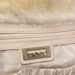 Pre Owned Dkny Beige/Brown Signature Canvas and Leather Satchel