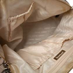 Pre Owned Dkny Beige/Brown Signature Canvas and Leather Satchel