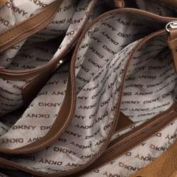 Dkny Beige/Tan Signature Canvas and Leather Tote