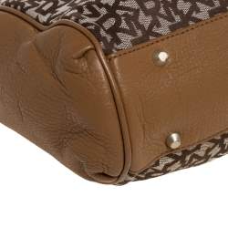 Dkny Beige/Tan Signature Canvas and Leather Tote