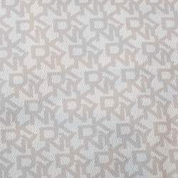 Pre Owned حقيبة كتف دي كيه أن واي قلاب كانفاس مقوى مطبوع شعار الماركة و جلد أبيض و بيج