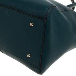 Pre Owned DKNY Green Leather Chelsea Top Zip Satchel