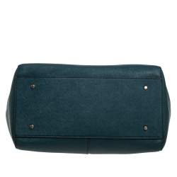 Pre Owned DKNY Green Leather Chelsea Top Zip Satchel
