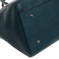 Pre Owned DKNY Green Leather Chelsea Top Zip Satchel