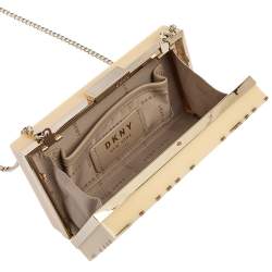 Pre Owned DKNY Beige Glitter Perspex Clutch