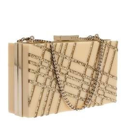 Pre Owned DKNY Beige Glitter Perspex Clutch