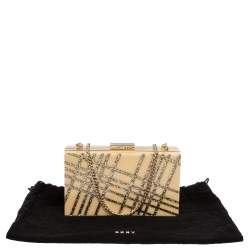 Pre Owned DKNY Beige Glitter Perspex Clutch