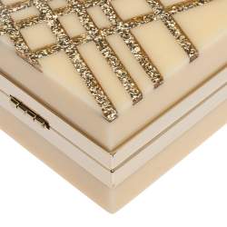 Pre Owned DKNY Beige Glitter Perspex Clutch