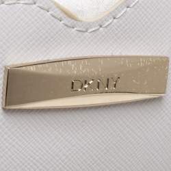 Pre Owned DKNY Beige Signature Canvas and Leather Zip Tote