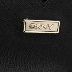 Pre Owned Dkny Beige/Red Signature Canvas and Leather Zip Tote