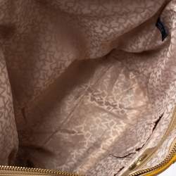 Pre Owned Dkny Mustard Leather Zip Tote
