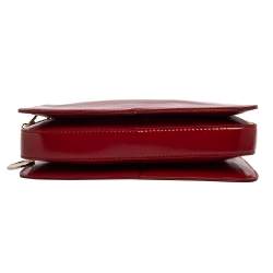 مملوكة مسبقًا Dkny Red Patent Leather Top Zipped Shoulder Bag