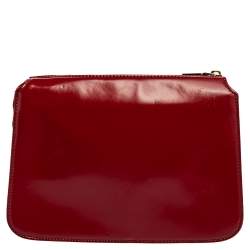 مملوكة مسبقًا Dkny Red Patent Leather Top Zipped Shoulder Bag