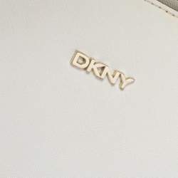 Pre Owned DKNY White Leather Bryant Park Zip Tote