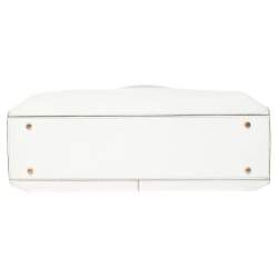 Pre Owned DKNY White Leather Bryant Park Zip Tote