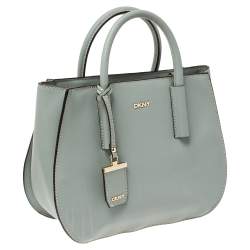 Pre Owned DKNY Pale Blue Leather Bryant Park Shoulder Bag