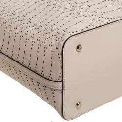 مملوكة مسبقًا DKNY Light Beige Perforated Leather Tote