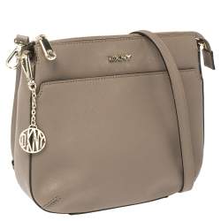 Pre Owned حقيبة كتف دي كي إن واي جلد بني