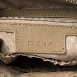 Pre Owned حقيبة كتف دي كي إن واي جلد بني